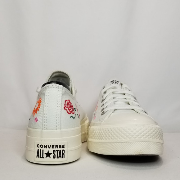 Converse Women's CTAS Lift Platform Oxfords Summer Embroidery Size 8 A10822C NWT - Picture 4 of 6